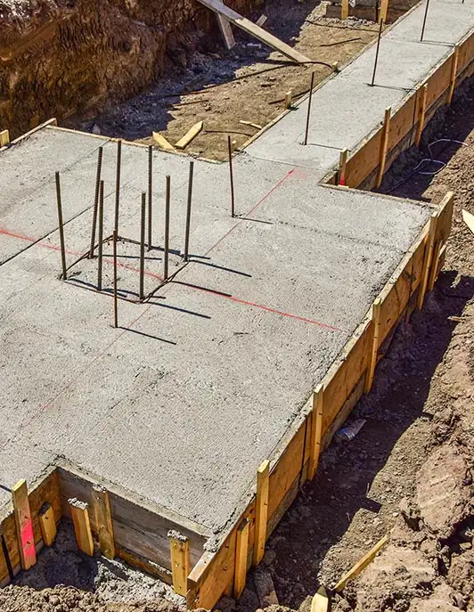 Concrete forming for a building