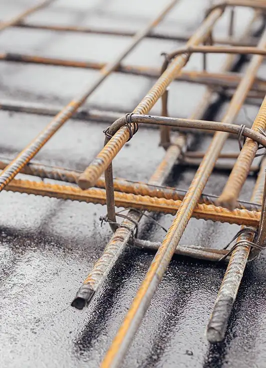 Close up of rebar reinforcement