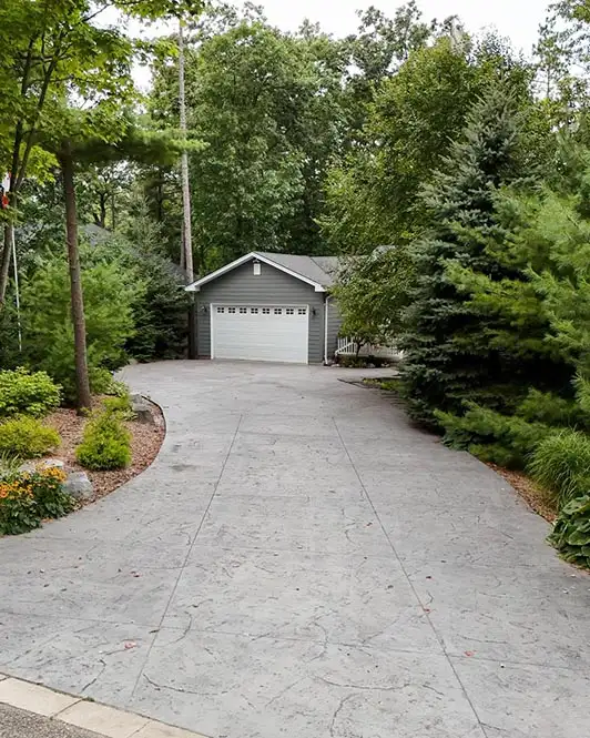 Exposed aggregate driveway