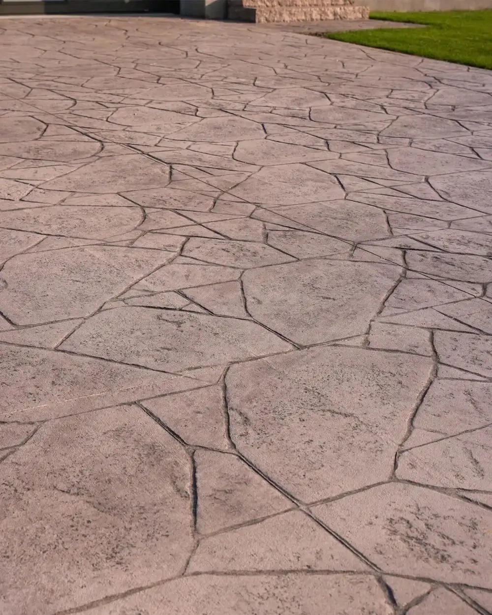Stamped concrete driveway