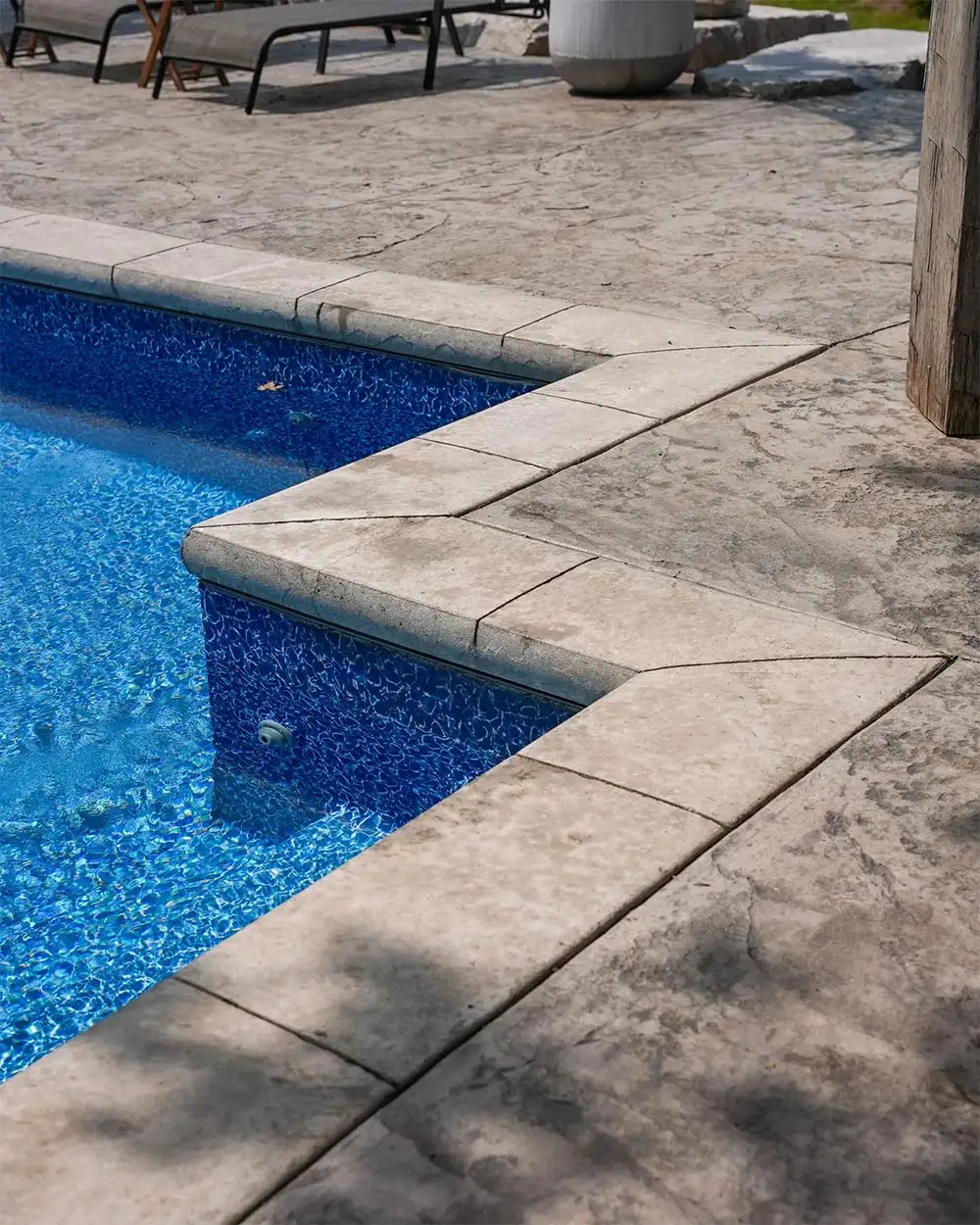 Stamped concrete with a built in pool