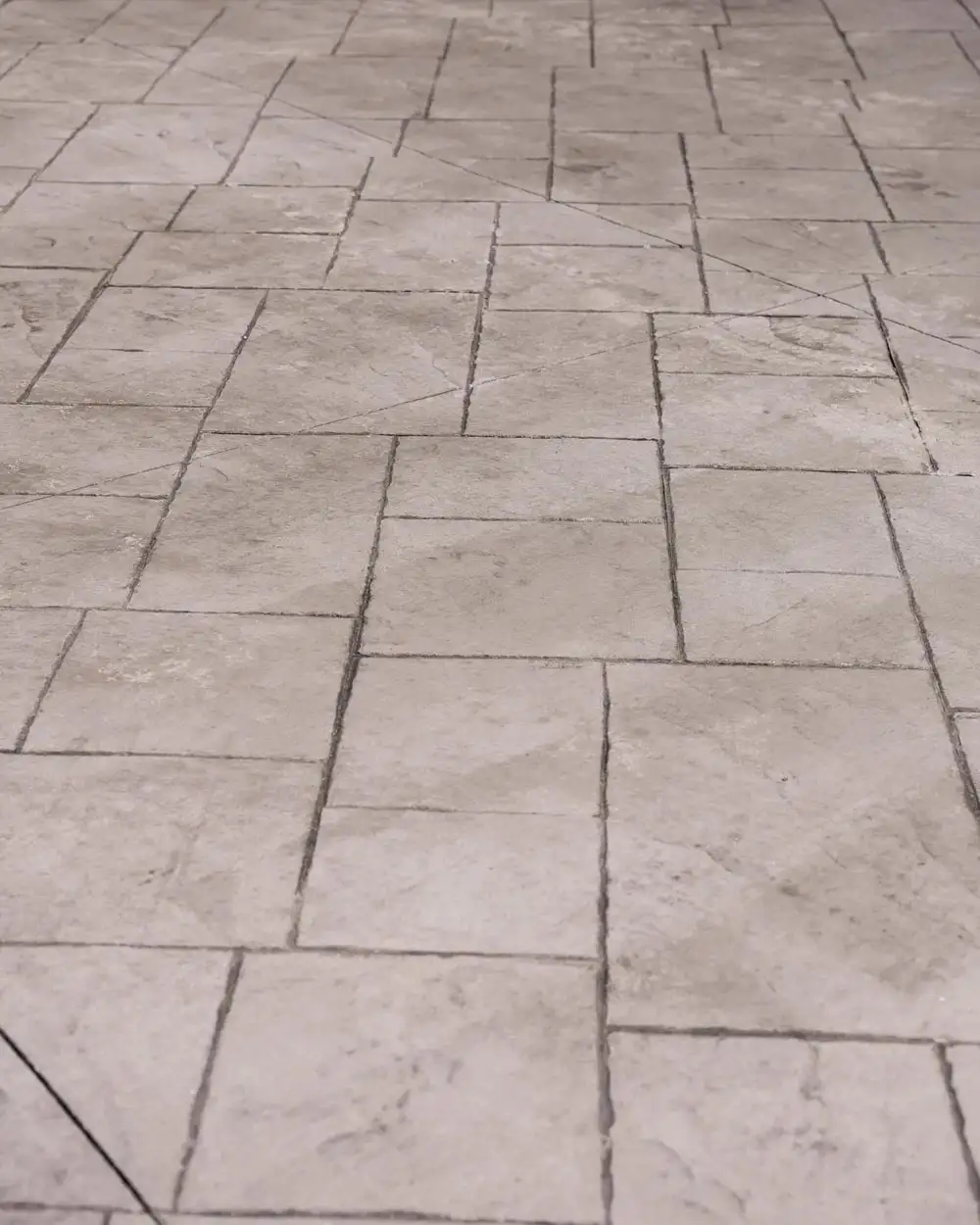 A close up of stamped ahlsar concrete