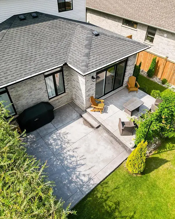 Completed concrete patio by AKKO Ltd